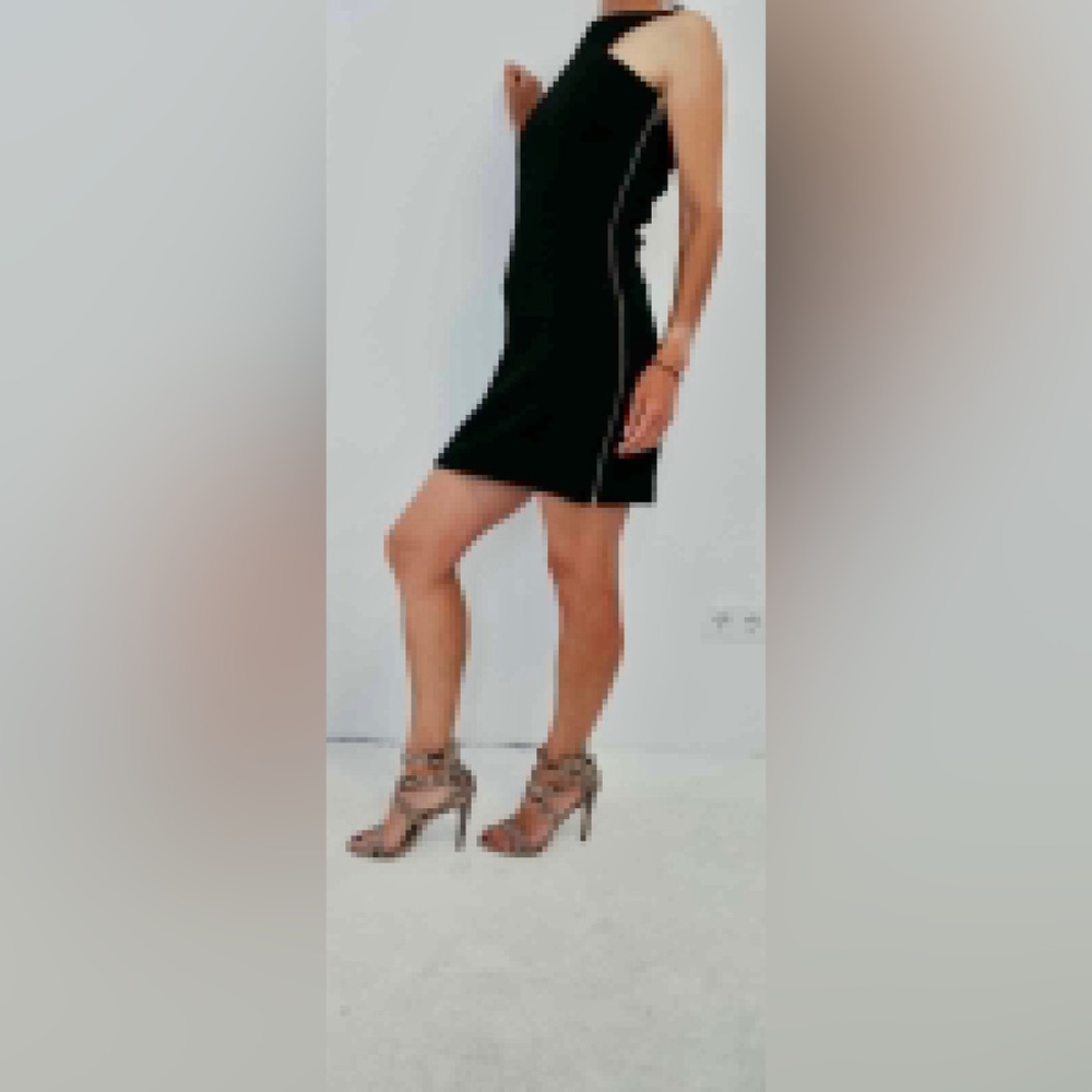 Mango Black Halter Sheath Mini Dress